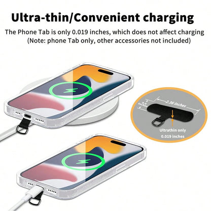 1/2/5pcs Phone Tether Tab For Phone, Cell Phone Lanyard Patch, Phone Strap Replacement Part For All Full Phone Cases (Black&White)