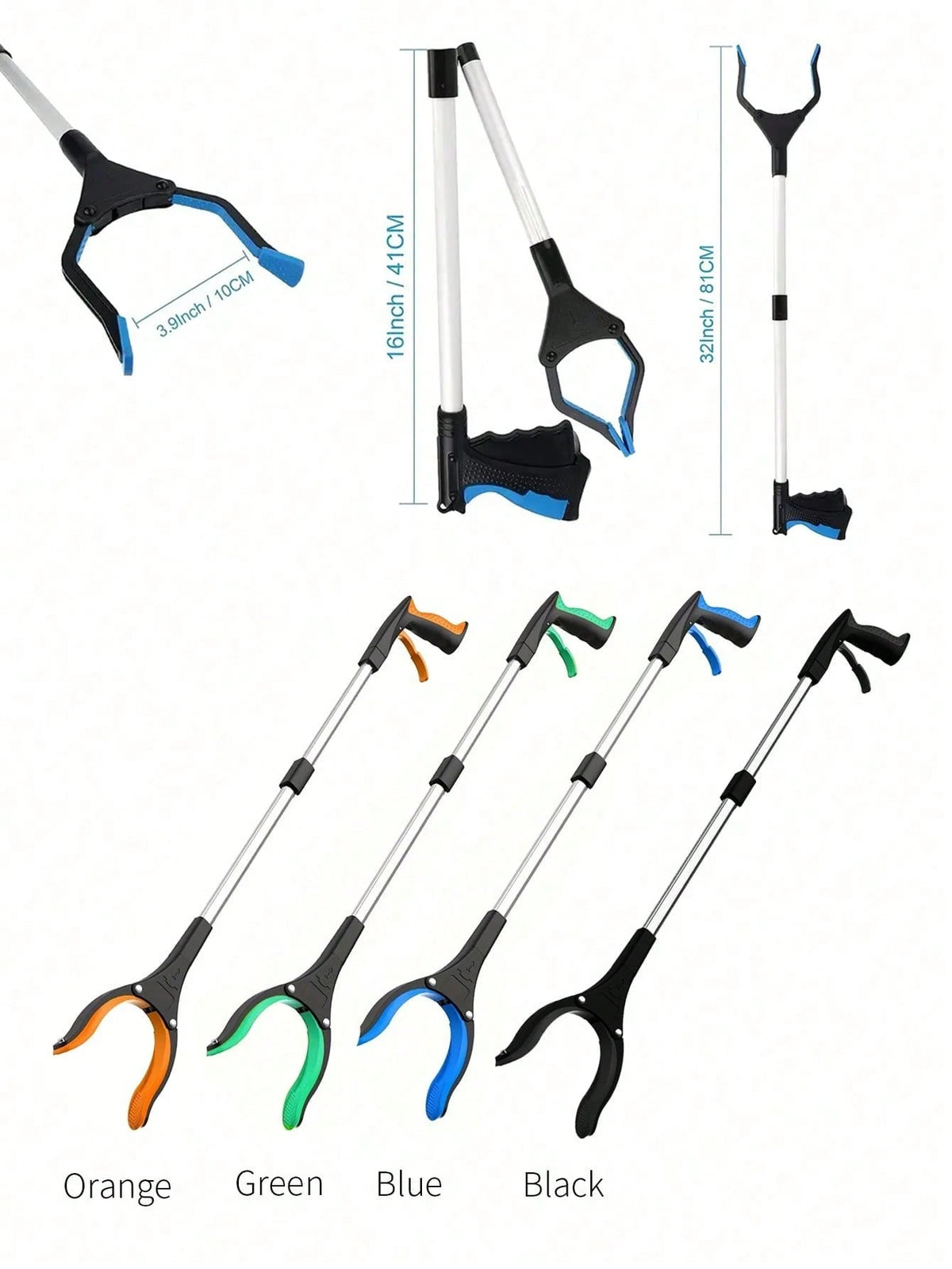 1/2pcs 360° Rotating Lightweight Durable 32" Trash Picker Reacher Tool For Elderly, Household Cleaning Supplies, Suitable For Elderly And Mother's Day Gift