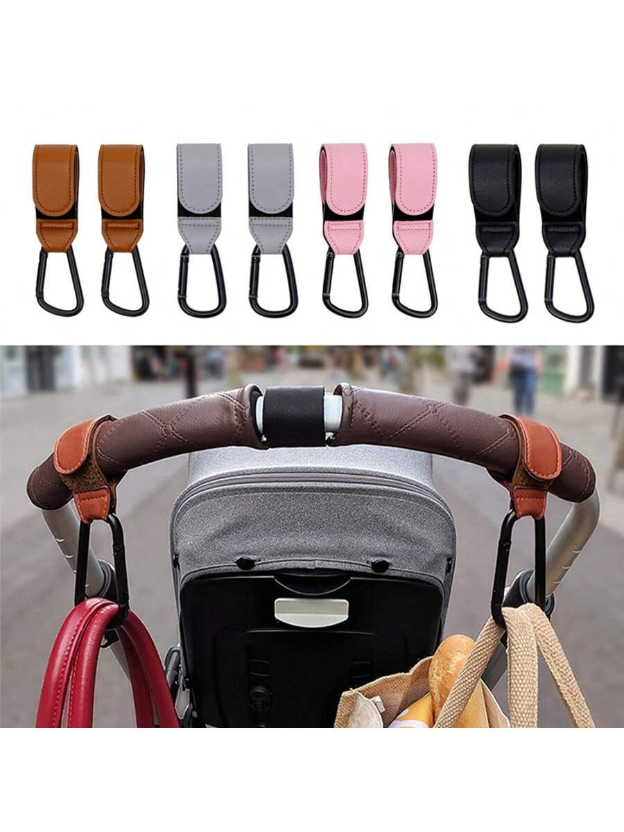 1/2pcs Baby Stroller Hook, Universal Pram/Stroller Accessories Hanging Hook, PU Clip Stroller Accessories