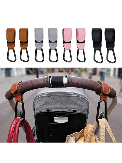 1/2pcs Baby Stroller Hook, Universal Pram/Stroller Accessories Hanging Hook, PU Clip Stroller Accessories
