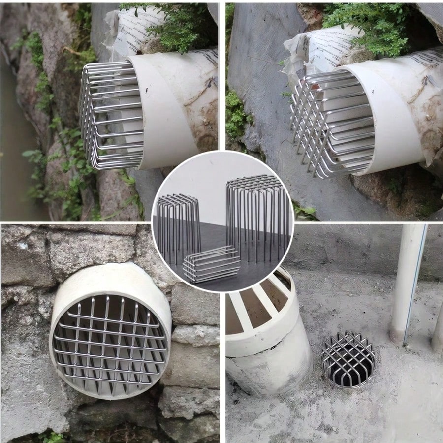 1/2pcs Home Improvement Pipe Protection Net- Wire Mesh Drain Plug, Anti-Rodent And Bird Net Cover, Round Floor Drain And Fume Extractor Filter Net Cover, PVC Drain Pipe Protection Net, Bathroom Venti