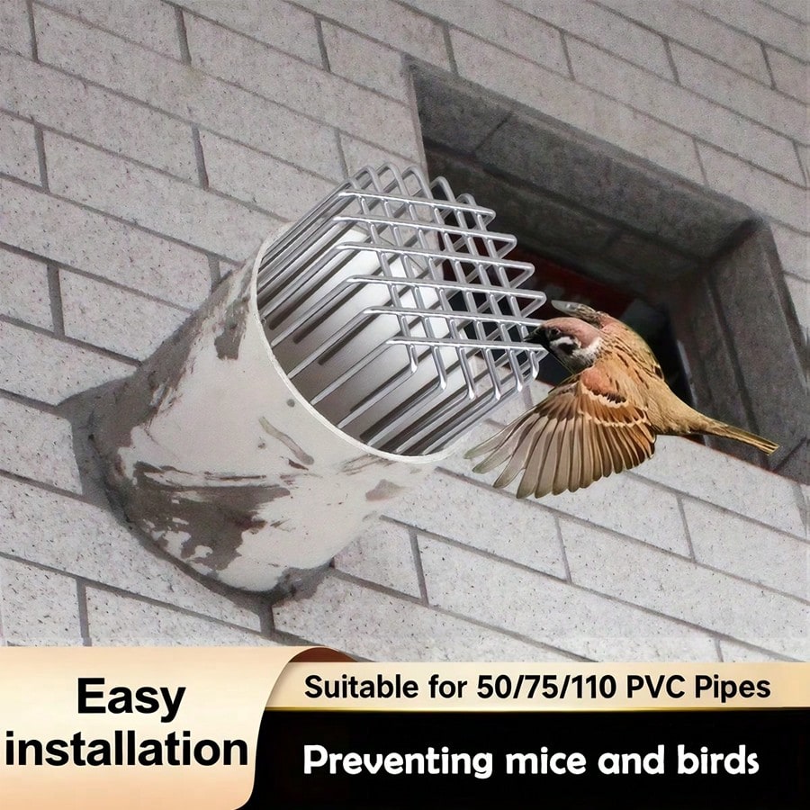 1/2pcs Home Improvement Pipe Protection Net- Wire Mesh Drain Plug, Anti-Rodent And Bird Net Cover, Round Floor Drain And Fume Extractor Filter Net Cover, PVC Drain Pipe Protection Net, Bathroom Venti