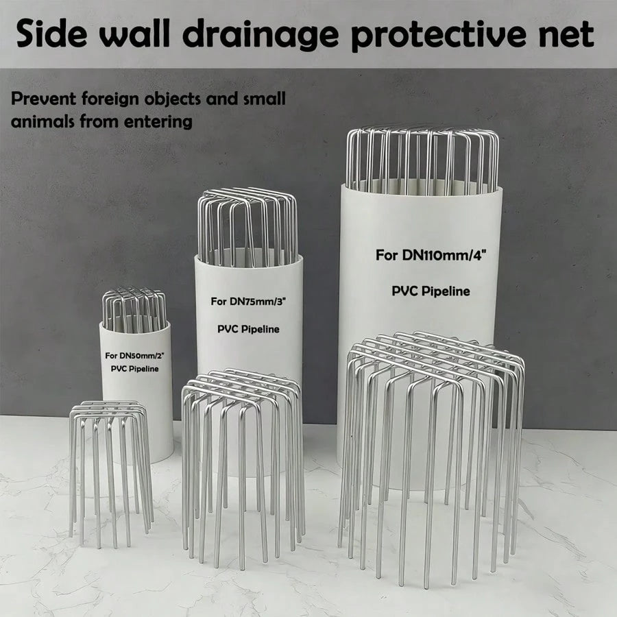 1/2pcs Home Improvement Pipe Protection Net- Wire Mesh Drain Plug, Anti-Rodent And Bird Net Cover, Round Floor Drain And Fume Extractor Filter Net Cover, PVC Drain Pipe Protection Net, Bathroom Venti