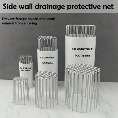 1/2pcs Home Improvement Pipe Protection Net- Wire Mesh Drain Plug, Anti-Rodent And Bird Net Cover, Round Floor Drain And Fume Extractor Filter Net Cover, PVC Drain Pipe Protection Net, Bathroom Venti