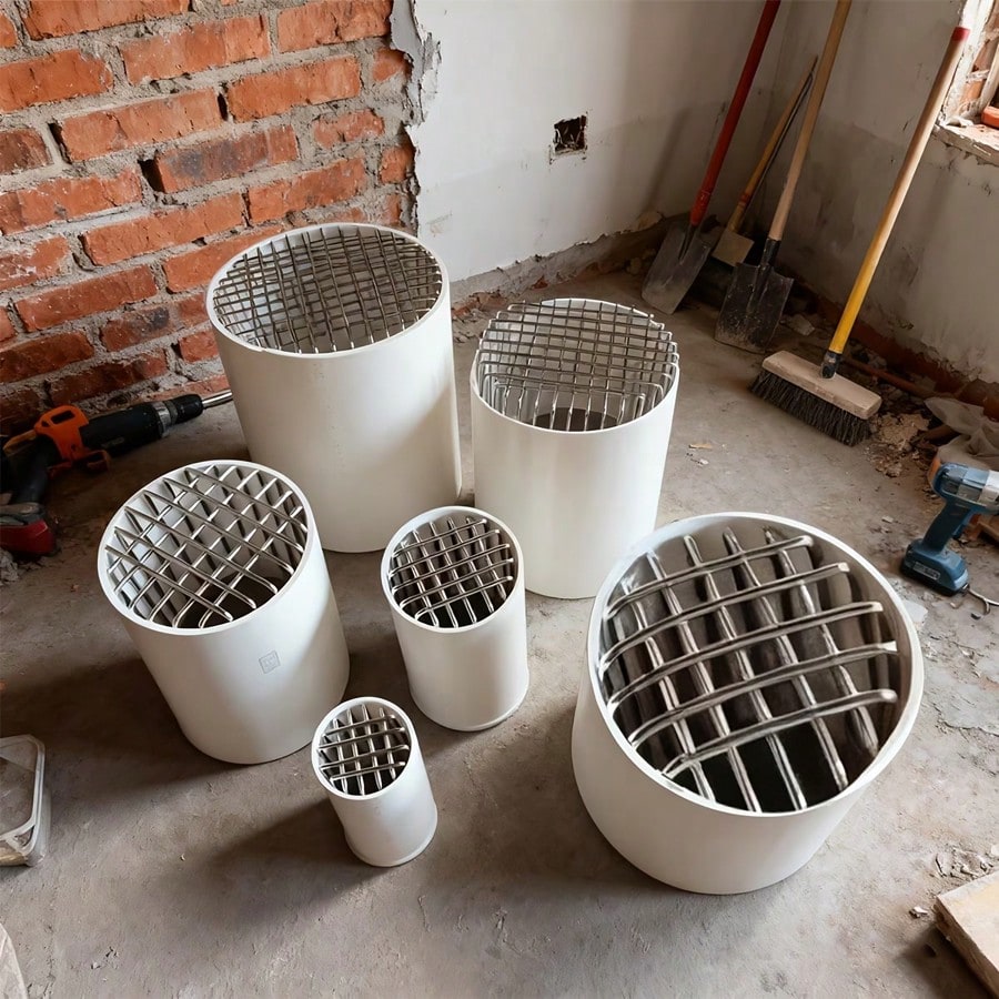 1/2pcs Home Improvement Pipe Protection Net- Wire Mesh Drain Plug, Anti-Rodent And Bird Net Cover, Round Floor Drain And Fume Extractor Filter Net Cover, PVC Drain Pipe Protection Net, Bathroom Venti