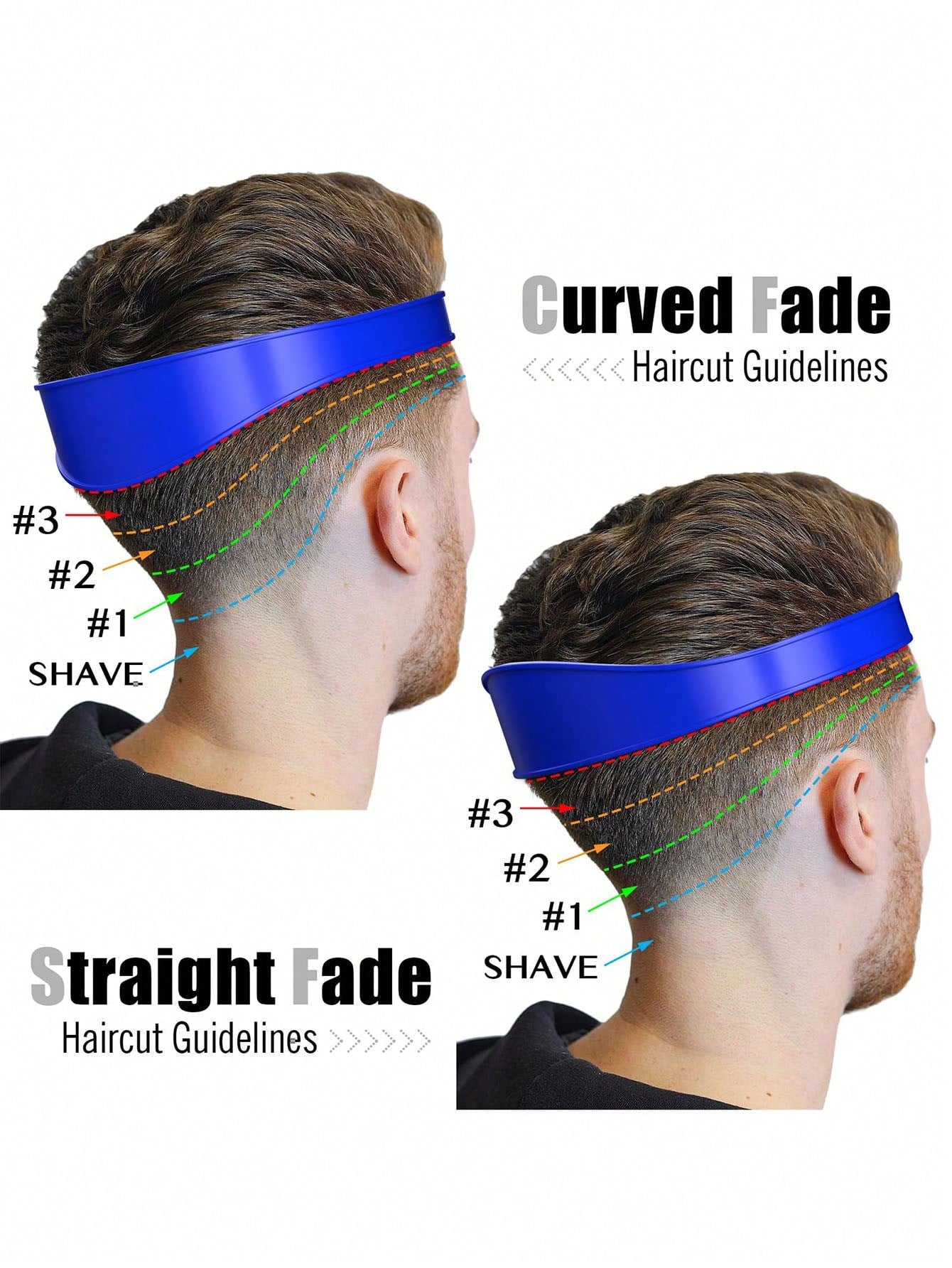 1/2pcs Neckline Shaving Template And Adjustable Hair Trimming Guide,DIY Self Haircutting System, Shaving And Keeping A Clean And Straight Neck Hairline,Easy Use