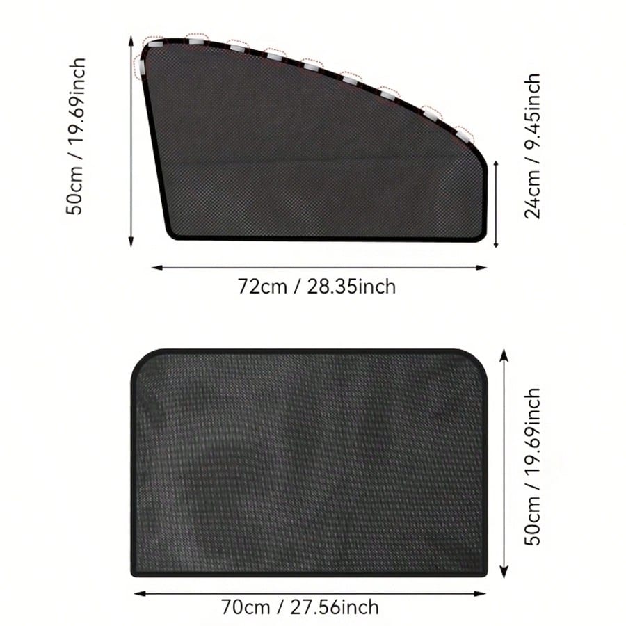 1/2pcs Portable Car Windshield Sunshade, Front And Rear Window Sun Curtains, Foldable For Easy Storage, Magnetic Adsorption For Stable Protection, Car Sun Protection Accessories, Effectively Blocks Su
