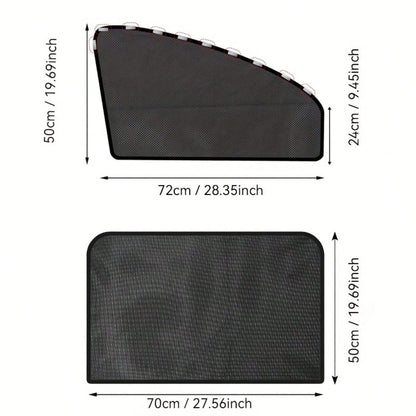 1/2pcs Portable Car Windshield Sunshade, Front And Rear Window Sun Curtains, Foldable For Easy Storage, Magnetic Adsorption For Stable Protection, Car Sun Protection Accessories, Effectively Blocks Su