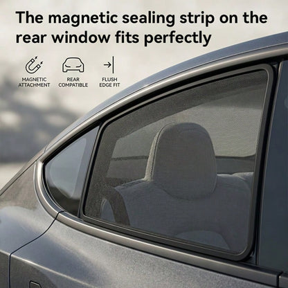 1/2pcs Portable Car Windshield Sunshade, Front And Rear Window Sun Curtains, Foldable For Easy Storage, Magnetic Adsorption For Stable Protection, Car Sun Protection Accessories, Effectively Blocks Su