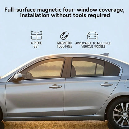 1/2pcs Portable Car Windshield Sunshade, Front And Rear Window Sun Curtains, Foldable For Easy Storage, Magnetic Adsorption For Stable Protection, Car Sun Protection Accessories, Effectively Blocks Su