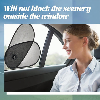 1/2pcs Rotatable Adjustable Car Side Window Sunshade, Sun Protection & Heat Insulation, Unobstructed Panoramic Sunroof Mesh, For Parking Use Only. Adjustable Foldable Car Side Window Sunshade, Sun Pro