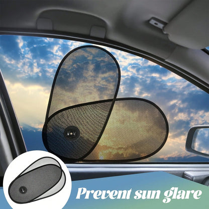 1/2pcs Rotatable Adjustable Car Side Window Sunshade, Sun Protection & Heat Insulation, Unobstructed Panoramic Sunroof Mesh, For Parking Use Only. Adjustable Foldable Car Side Window Sunshade, Sun Pro