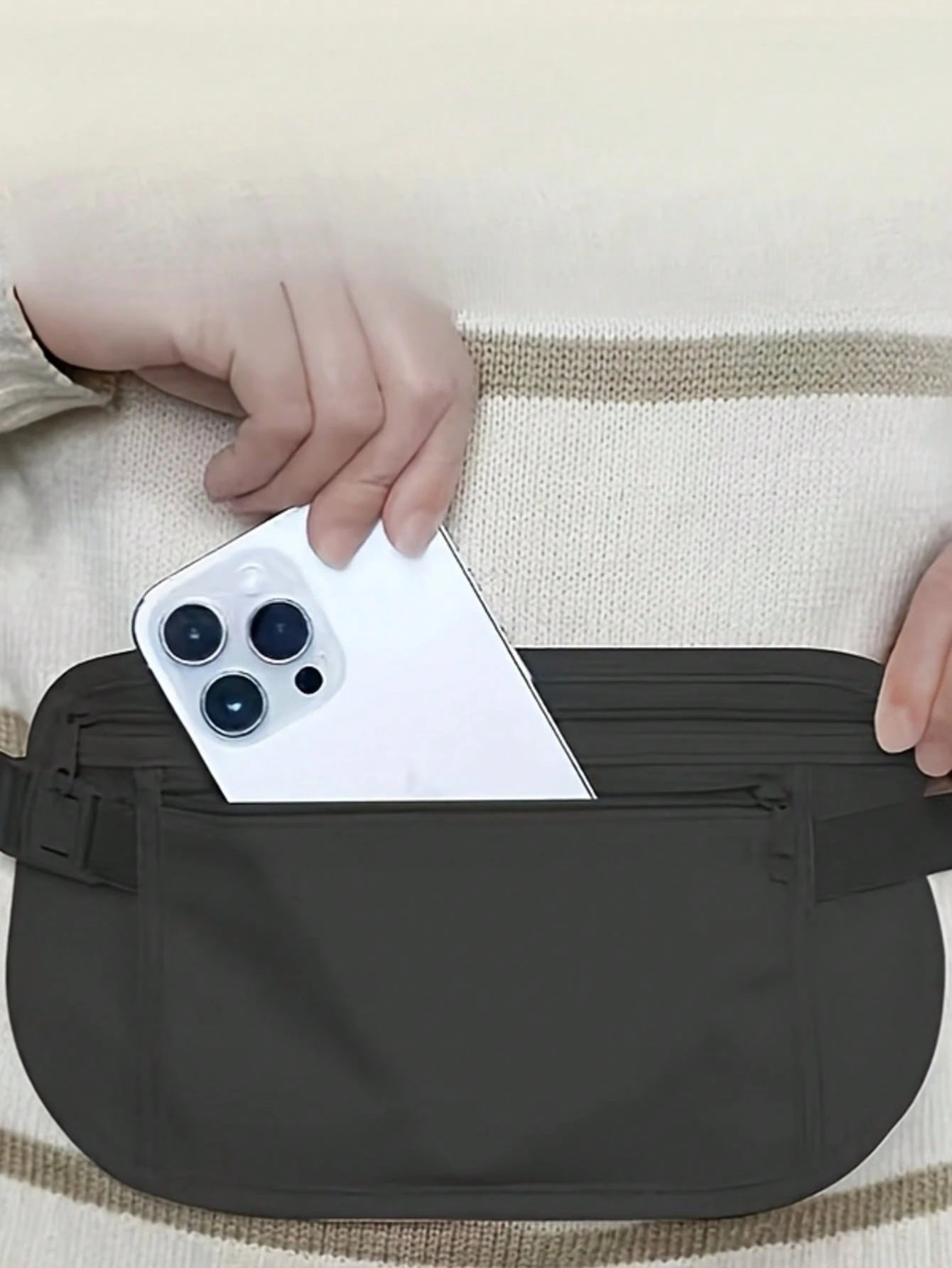 1/2pcs Unisex Anti-Theft Waist Bag- Ultra Thin, Multi-Functional, Women Hidden Travel Wallet- Anti-Theft Waist Pack, Lightweight Travel Waist Pouch, For Storing Money, Passport And Daily Travel, Wal