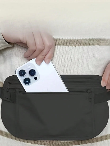 1/2pcs Unisex Anti-Theft Waist Bag- Ultra Thin, Multi-Functional, Women Hidden Travel Wallet- Anti-Theft Waist Pack, Lightweight Travel Waist Pouch, For Storing Money, Passport And Daily Travel, Wal