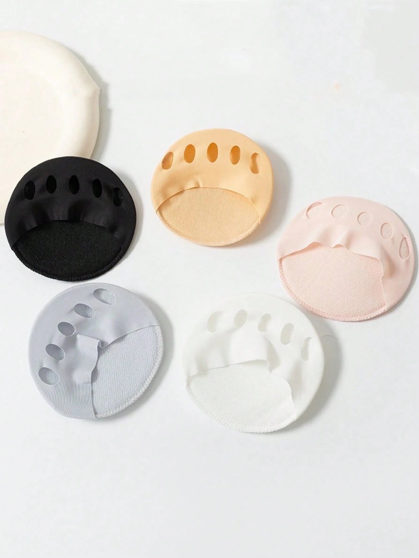 1/3/5/10 Pairs Invisible Sole Socks, Sandals Socks, Women's Half Length Socks, Forefoot Pads, Exposed Toe Socks, Anti-Slip Five Finger Socks