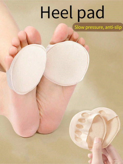1/3/5/10 Pairs Invisible Sole Socks, Sandals Socks, Women's Half Length Socks, Forefoot Pads, Exposed Toe Socks, Anti-Slip Five Finger Socks