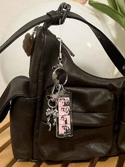1/3/5PCS Personalized Photo Booth Keychain, Custom Photo & Text Photo Strip Keychain, Class Of 2026 Graduation Gift, Anniversary Gift, Couples Gift