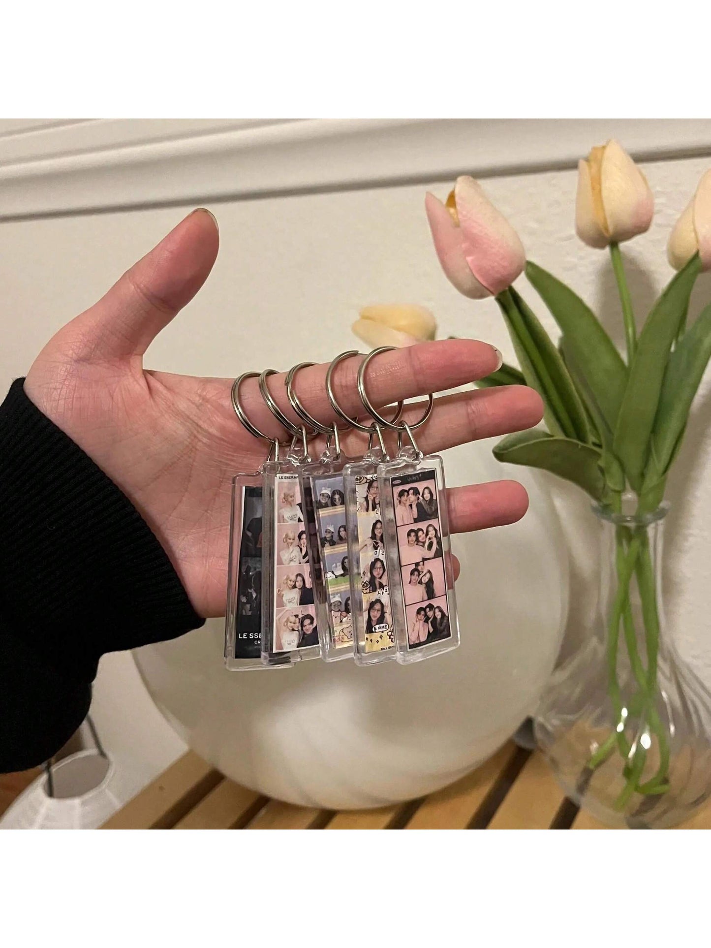 1/3/5PCS Personalized Photo Booth Keychain, Custom Photo & Text Photo Strip Keychain, Class Of 2026 Graduation Gift, Anniversary Gift, Couples Gift