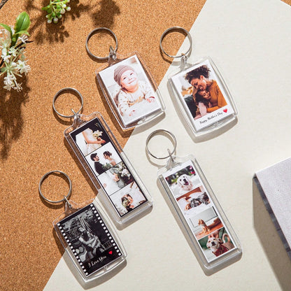 1/3/5PCS Personalized Photo Booth Keychain, Custom Photo & Text Photo Strip Keychain, Class Of 2026 Graduation Gift, Anniversary Gift, Couples Gift