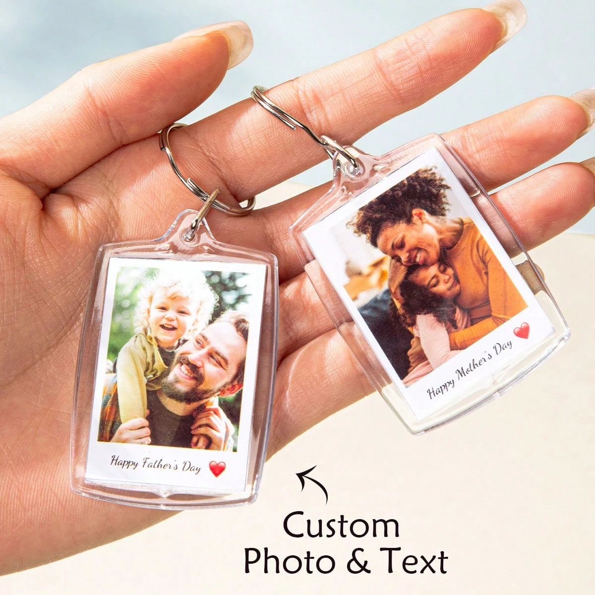 1/3/5PCS Personalized Photo Booth Keychain, Custom Photo & Text Photo Strip Keychain, Class Of 2026 Graduation Gift, Anniversary Gift, Couples Gift