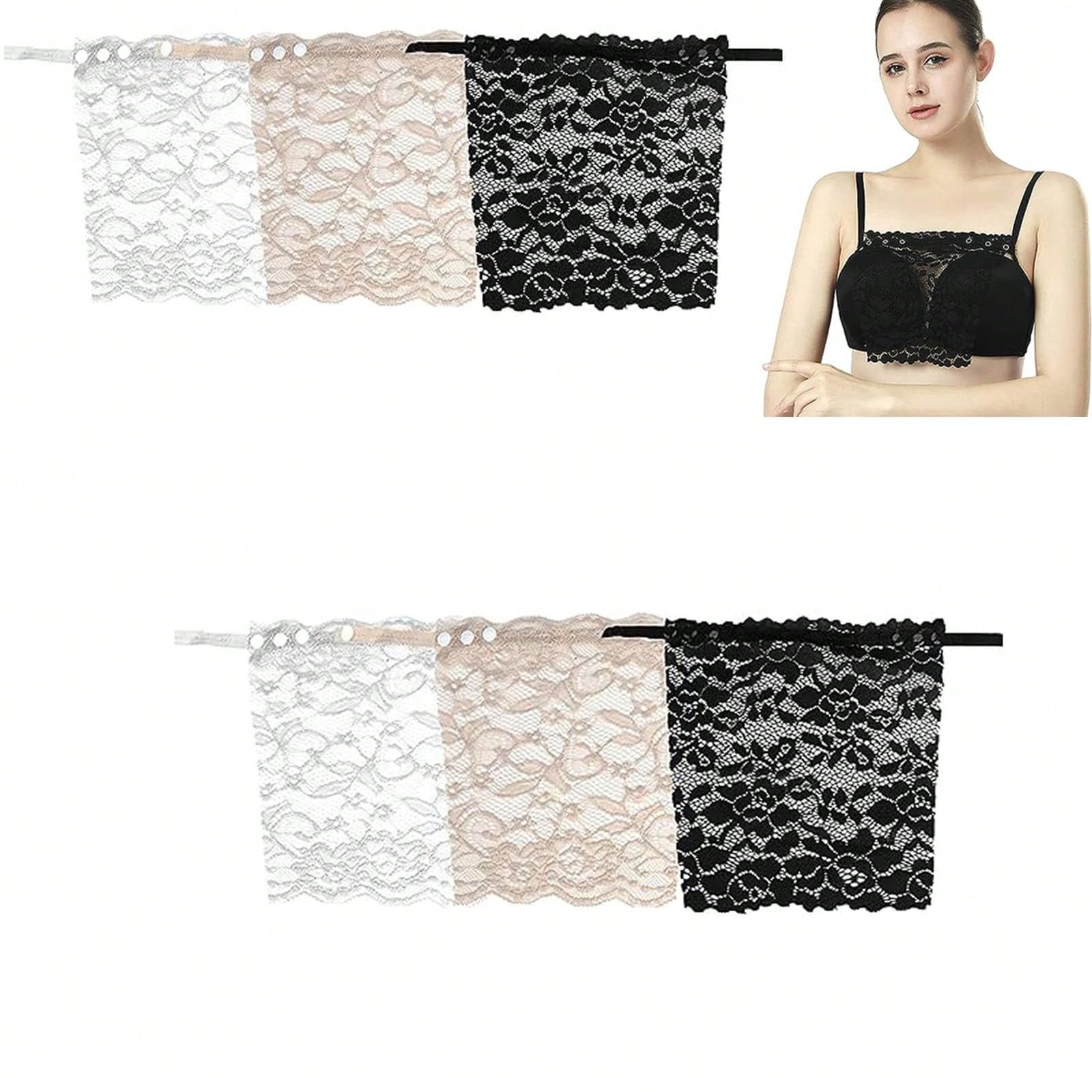 1/3/9pcs Elegant Floral Anti-Light Lingerie Fabric - Fashionable Comfortable Lingerie Decorative Fabric, Suitable For Back To School, Wedding, Birthday Gifts, Washable, Exquisite Lace Trim, Suitable F