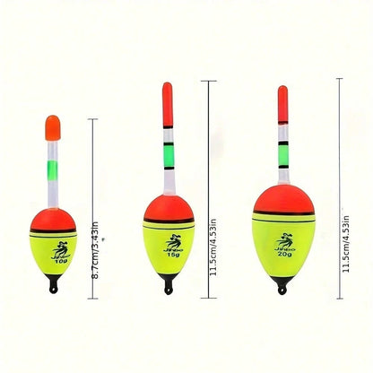 1/3pcs EVA Glow-In-The-Dark Floating Buoys, Suitable For Fishing And Drifting, Lightweight Design, Essential Fishing Gear For Fishing Enthusiasts, Family Travel, Cycling, Outdoor Camping, High Buoyanc