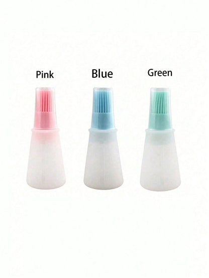 1/3pcs Silicone Oil Brush Bottle, Baking Tool, Suitable For Air Fryer, Pancake, BBQ, Steak, Heat-Resistant Silicone Brush
