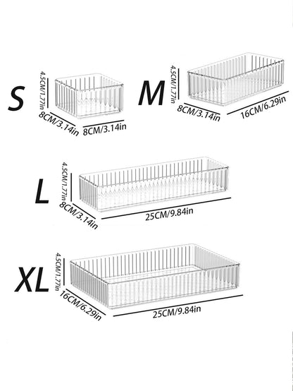 1/5/6/10pcs Simple Transparent Mirrored Cabinet Storage Box, For Cosmetics, Skincare, Jewelry, Household Vanity, Or Bathroom Countertop Organizer Bathroom