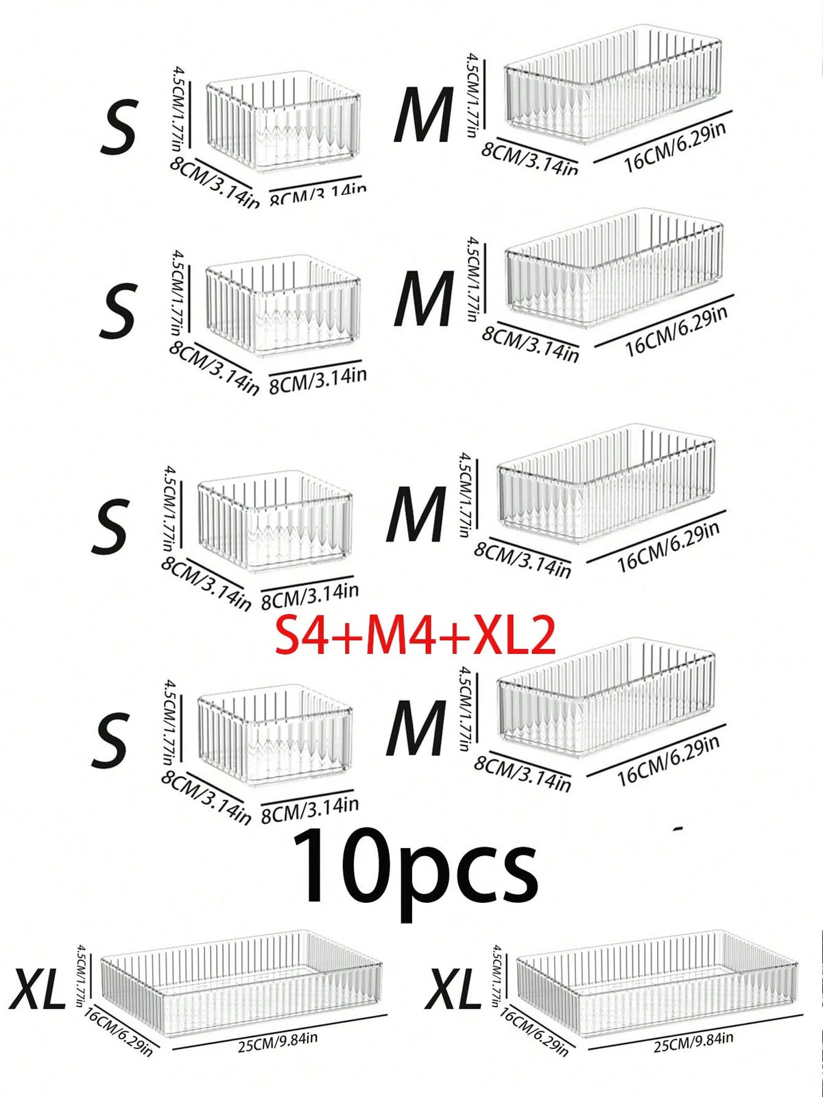 1/5/6/10pcs Simple Transparent Mirrored Cabinet Storage Box, For Cosmetics, Skincare, Jewelry, Household Vanity, Or Bathroom Countertop Organizer Bathroom