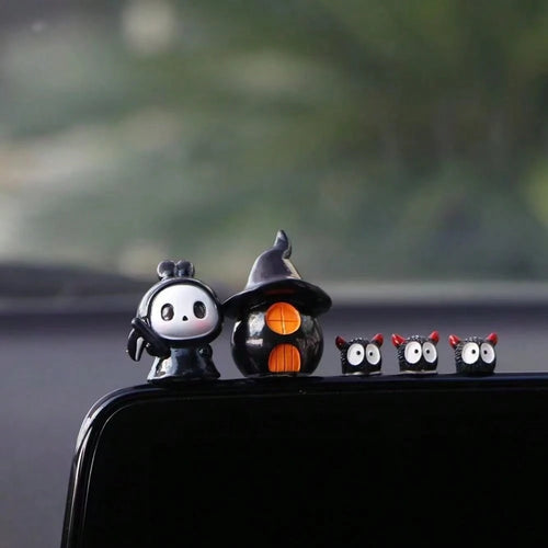 1/5pcs Cute Ghost Car Ornament, Halloween Demon Coal Shape, Car Dashboard Decor, Desktop Small Ornament, Fun Stress Relief Car Accessory, Holiday Gift