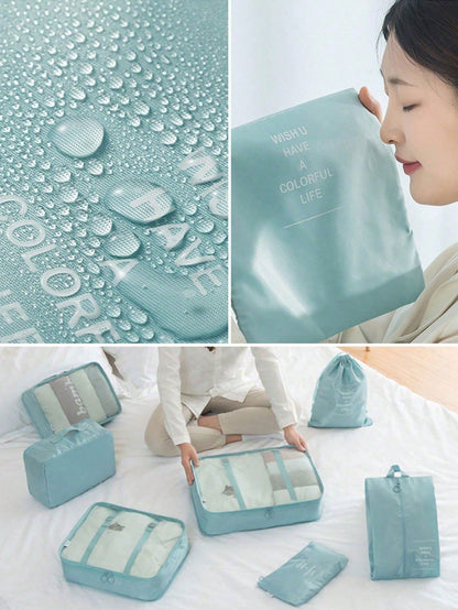 1/9pcs Travel Organizer, Foldable Storage Bag, Cosmetic Bag, Toiletry Bag, Beach Bag, Makeup Brush Bag, Makeup Bag, Skincare Bag, Travel Storage Pouch, Shoe Bag, Underwear Bag, Lightweight Luggage, Dr
