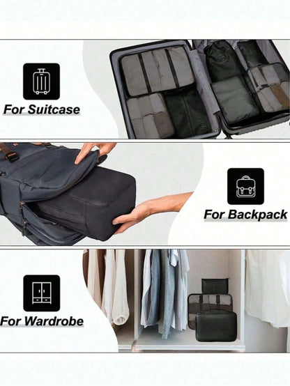 1/9pcs Travel Organizer, Foldable Storage Bag, Cosmetic Bag, Toiletry Bag, Beach Bag, Makeup Brush Bag, Makeup Bag, Skincare Bag, Travel Storage Pouch, Shoe Bag, Underwear Bag, Lightweight Luggage, Dr