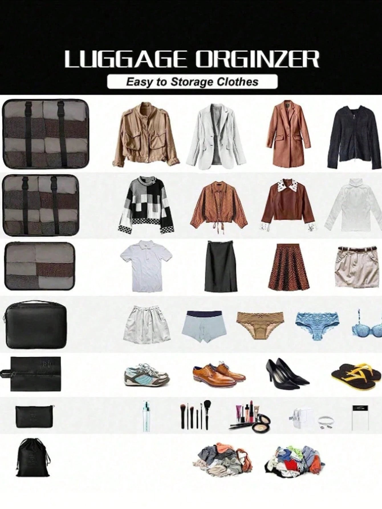1/9pcs Travel Organizer, Foldable Storage Bag, Cosmetic Bag, Toiletry Bag, Beach Bag, Makeup Brush Bag, Makeup Bag, Skincare Bag, Travel Storage Pouch, Shoe Bag, Underwear Bag, Lightweight Luggage, Dr