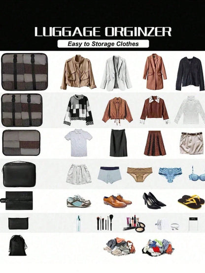 1/9pcs Travel Organizer, Foldable Storage Bag, Cosmetic Bag, Toiletry Bag, Beach Bag, Makeup Brush Bag, Makeup Bag, Skincare Bag, Travel Storage Pouch, Shoe Bag, Underwear Bag, Lightweight Luggage, Dr