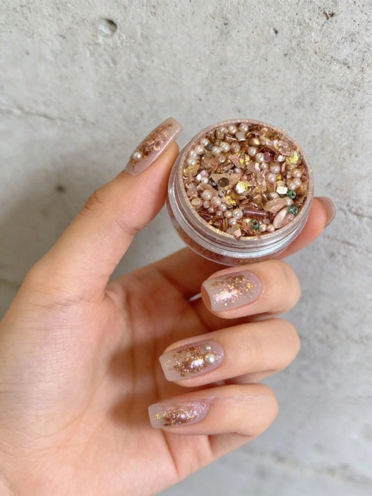 1 Box New Style Nail Art Decor, Autumn Caramel Series Mixed Glitter Sequins, Niche Nail Decoration, Exquisite Versatile Nail Accessories, Same Style As Nail Salon
