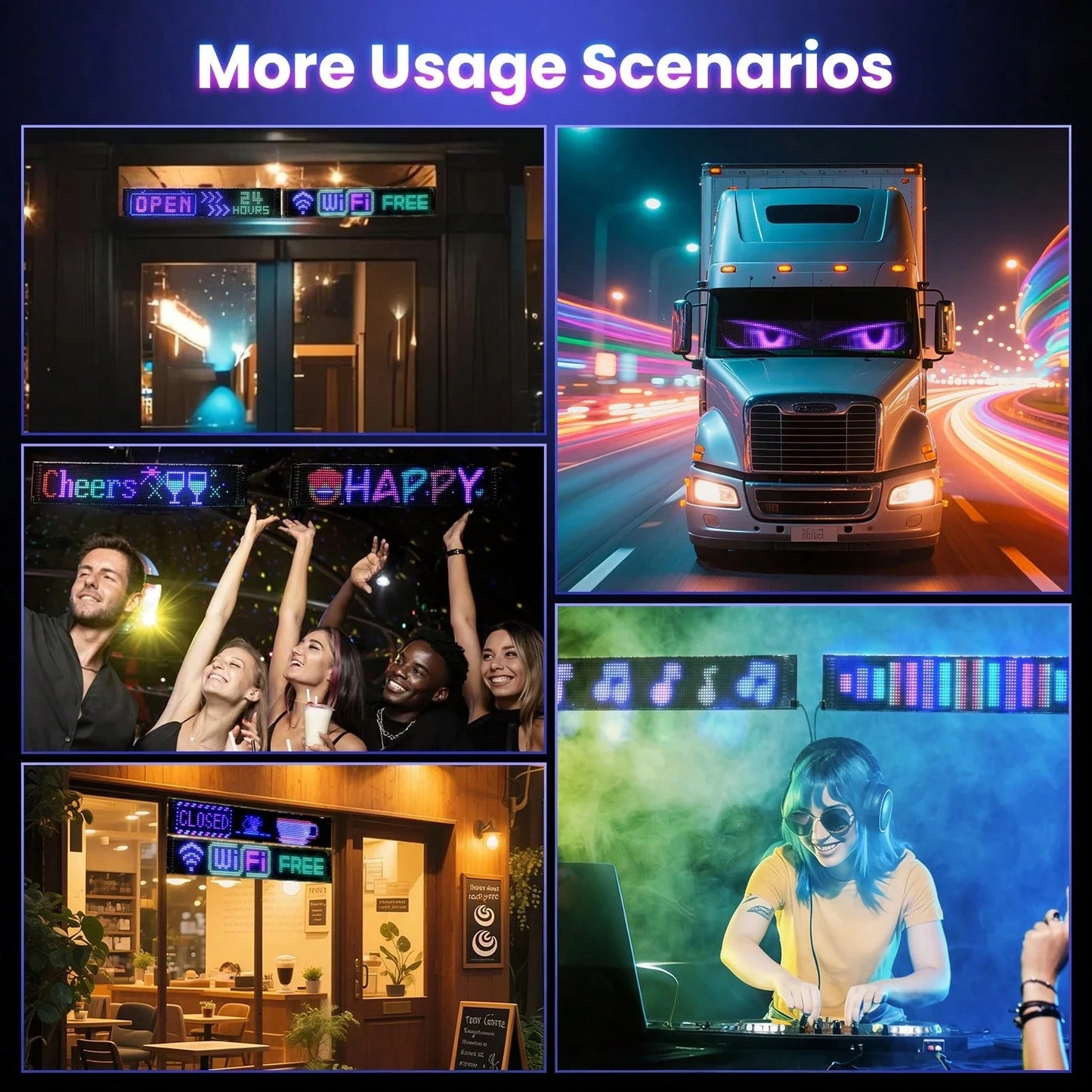 1 Pack 16*64 Pixel RGB Soft Screen Light, USB 5V APP+Remote Control