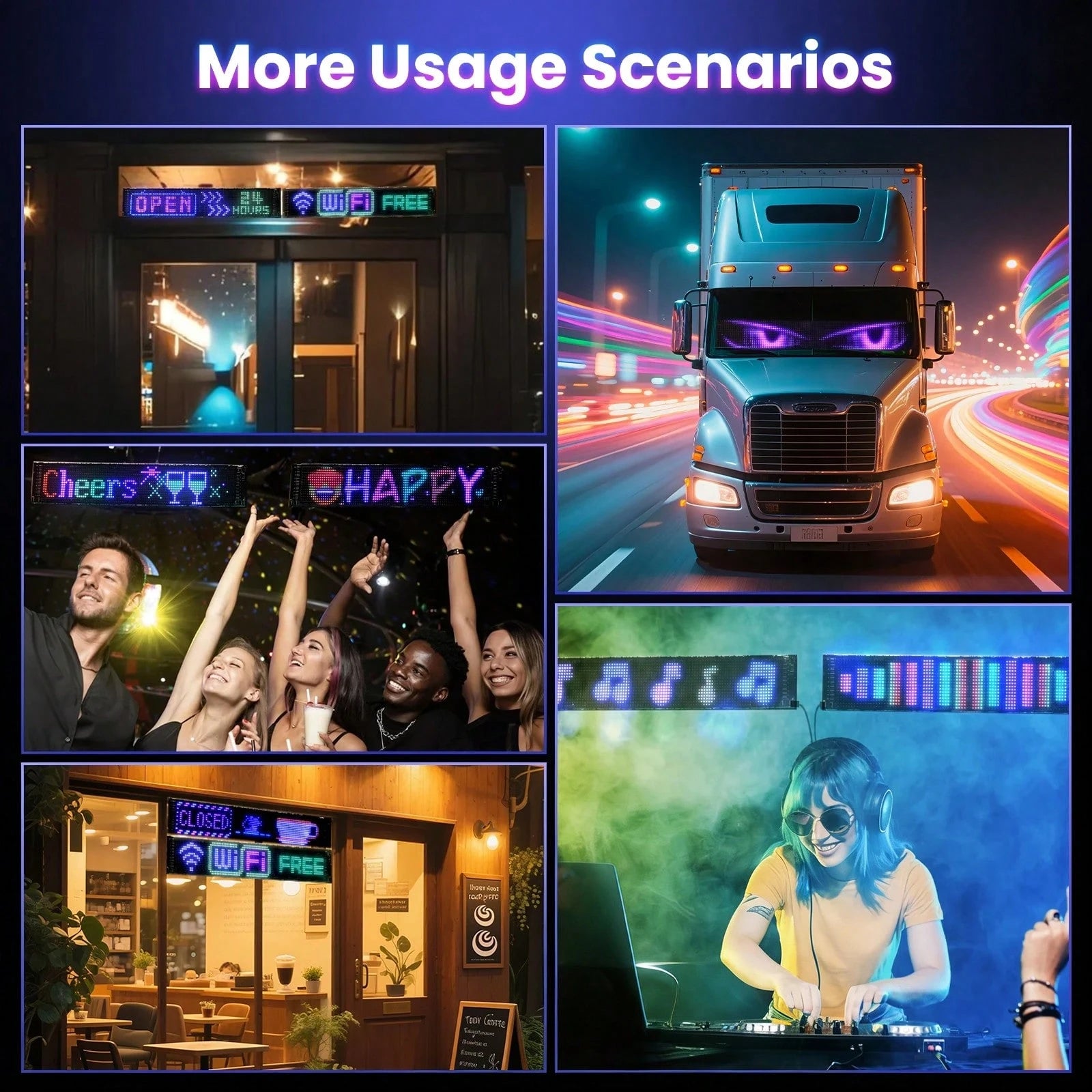1 Pack 16*64 Pixel RGB Soft Screen Light, USB 5V APP+Remote Control