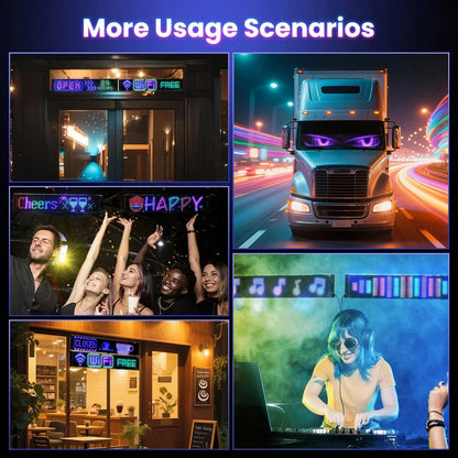1 Pack 16*64 Pixel RGB Soft Screen Light, USB 5V APP+Remote Control