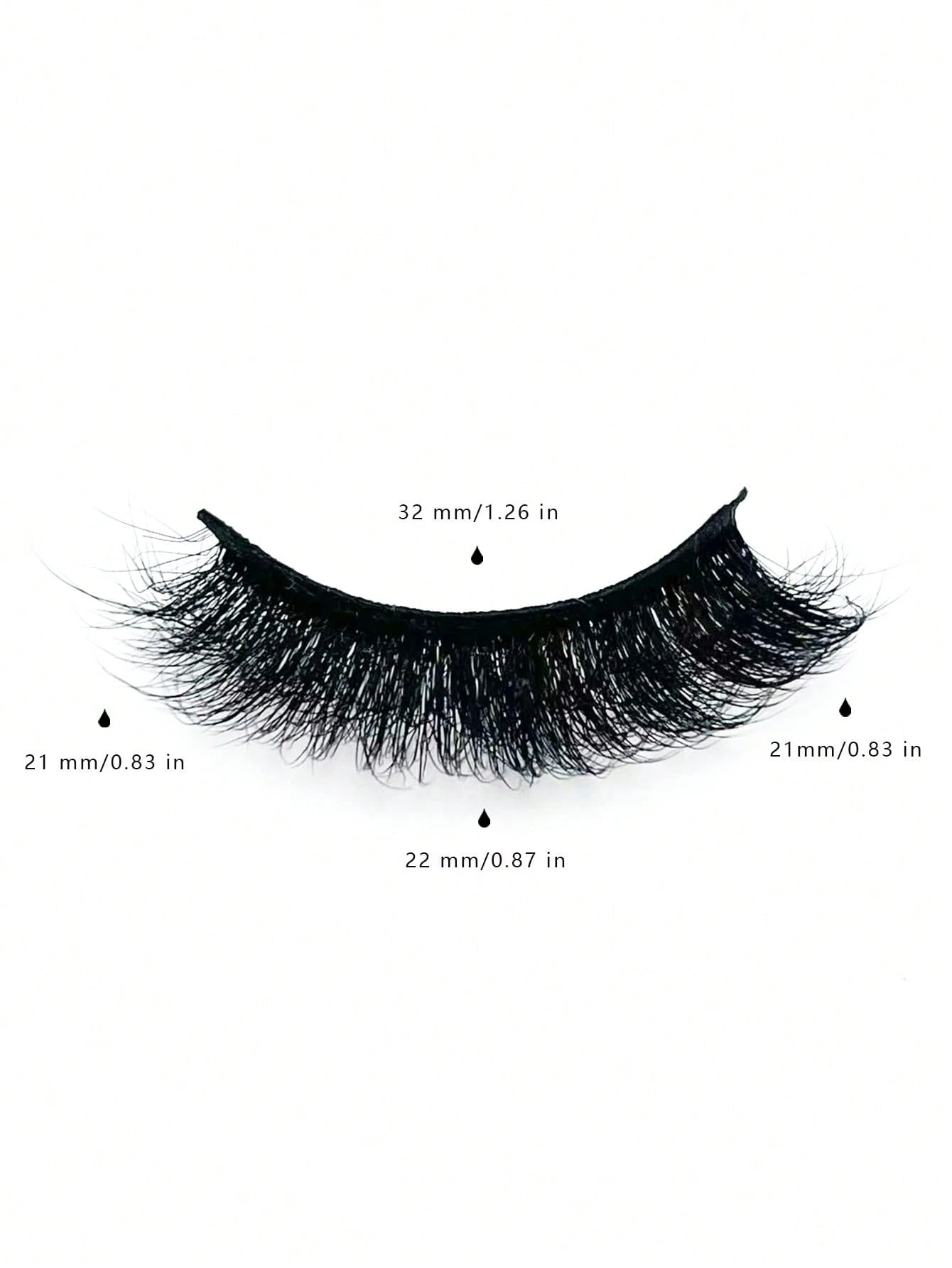 1 Pair 20mm Russian D Curl Fluffy False Eyelashes Dramatic Long Thick Volume Natural Faux Mink Fake Eyelashes