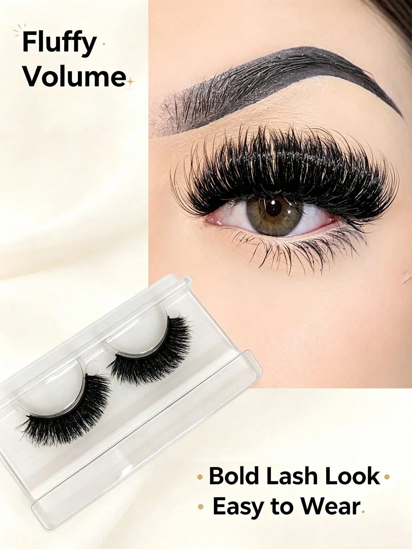 1 Pair 20mm Russian D Curl Fluffy False Eyelashes Dramatic Long Thick Volume Natural Faux Mink Fake Eyelashes