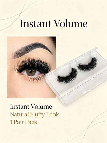 1 Pair 20mm Russian D Curl Fluffy False Eyelashes Dramatic Long Thick Volume Natural Faux Mink Fake Eyelashes