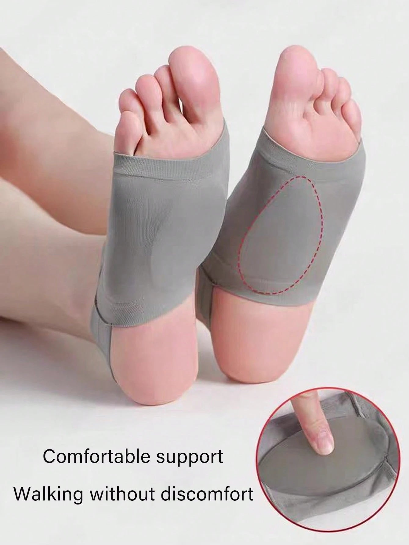 1 Pair Arch Support Insoles, Made Of Soft Silicone Arch Support And Breathable Arch Protector, Reduce Foot Friction. Washable And Reusable, Suitable For Both Men And Women.