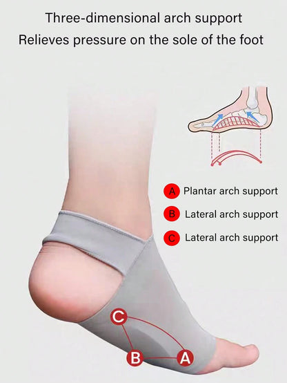 1 Pair Arch Support Insoles, Made Of Soft Silicone Arch Support And Breathable Arch Protector, Reduce Foot Friction. Washable And Reusable, Suitable For Both Men And Women.