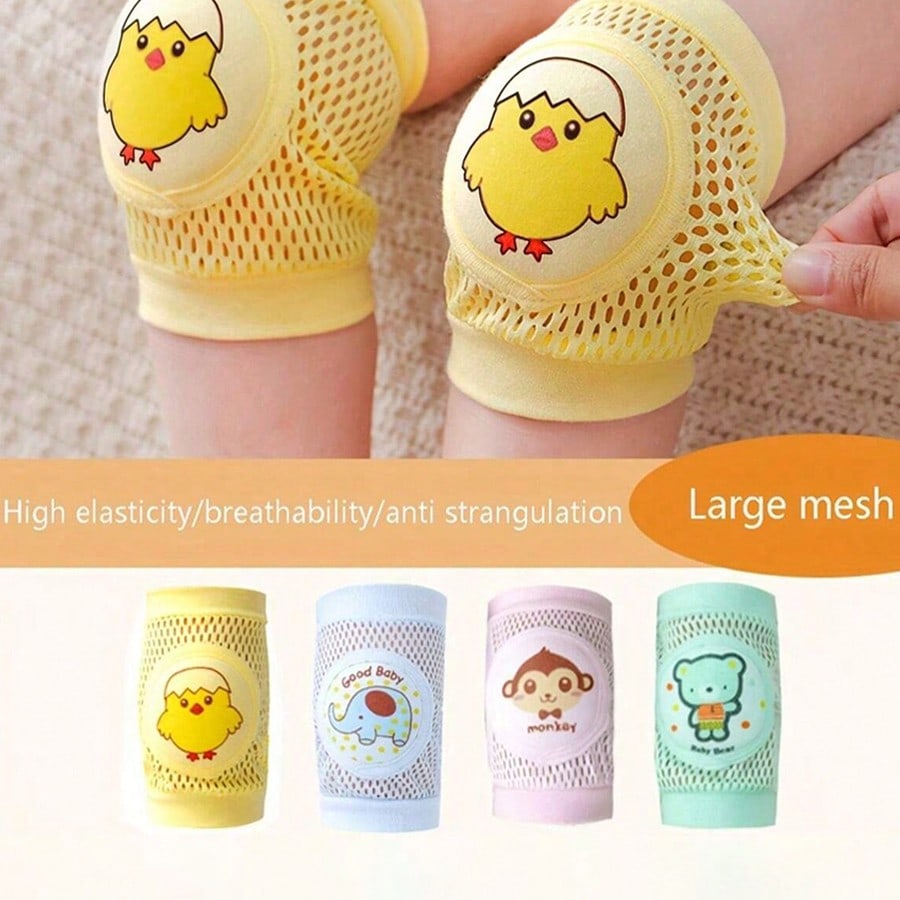 1 Pair Baby Breathable Mesh Knee Pads, Toddler Anti-Fall Crawling Protective Gear, Summer Thin Crawling Knee Pads