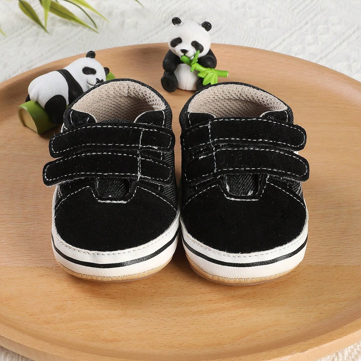 1 Pair Boys & Girls Canvas Shoes With Dual Hook & Loop Design, Infant & Toddler Sports Shoes, Casual Shoes, Suitable For Spring, Autumn And Winter
