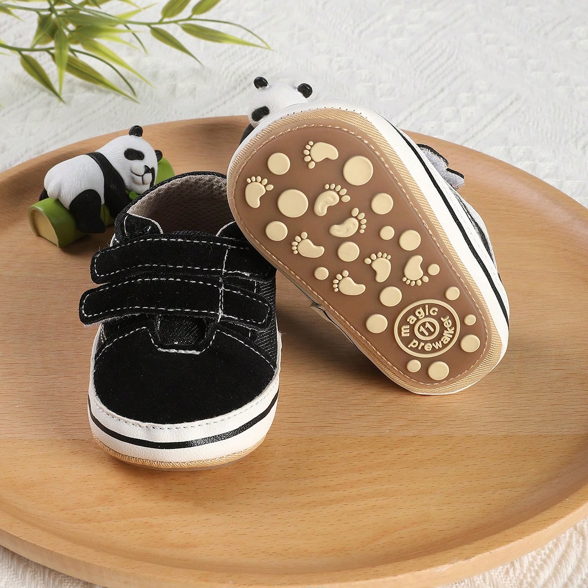 1 Pair Boys & Girls Canvas Shoes With Dual Hook & Loop Design, Infant & Toddler Sports Shoes, Casual Shoes, Suitable For Spring, Autumn And Winter