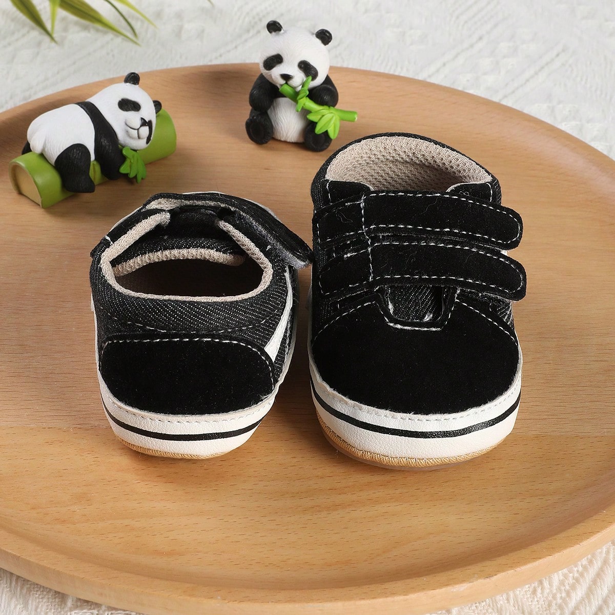 1 Pair Boys & Girls Canvas Shoes With Dual Hook & Loop Design, Infant & Toddler Sports Shoes, Casual Shoes, Suitable For Spring, Autumn And Winter