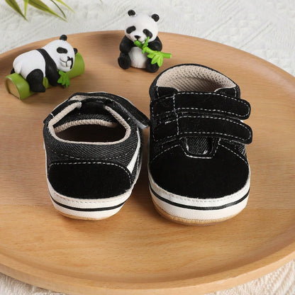 1 Pair Boys & Girls Canvas Shoes With Dual Hook & Loop Design, Infant & Toddler Sports Shoes, Casual Shoes, Suitable For Spring, Autumn And Winter