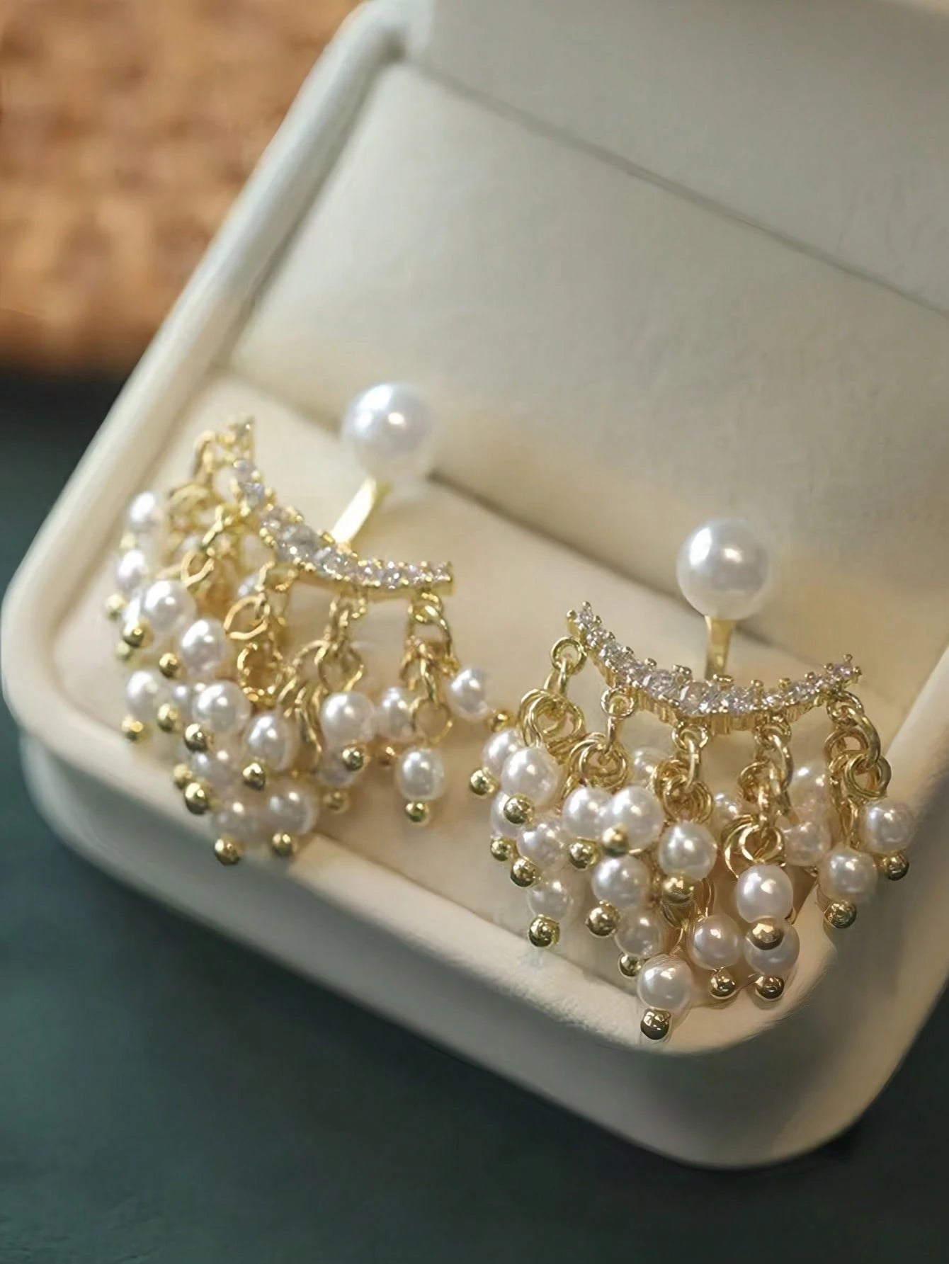 1 Pair Ethereal Pearl Tassel Earrings, Suitable For Accessories, Wedding Gift, Bridal Season Earrings