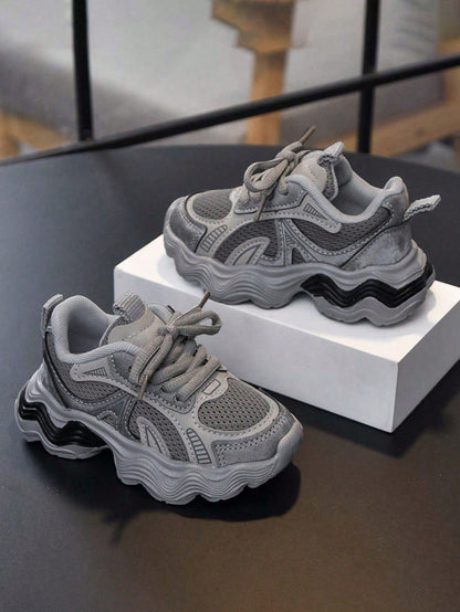 1 Pair Fashion Versatile Breathable Thick-Sole Sneakers, Comfortable, Lightweight, Shock-Absorbing, Non-Slip Baby Casual Shoes Suitable For Running, Walking, Hiking, Spring & Autumn